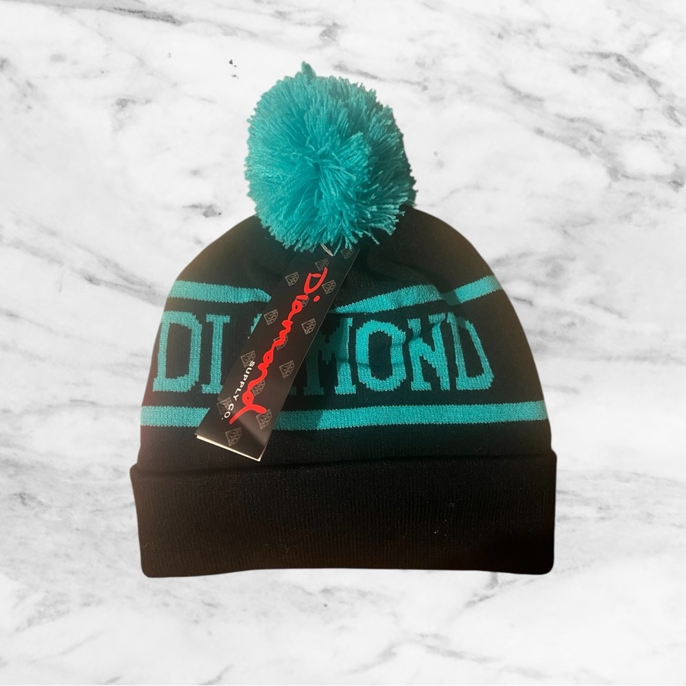 Diamond Supply Co. Skate Brand Winter Hat in Tiffany Blue and Black